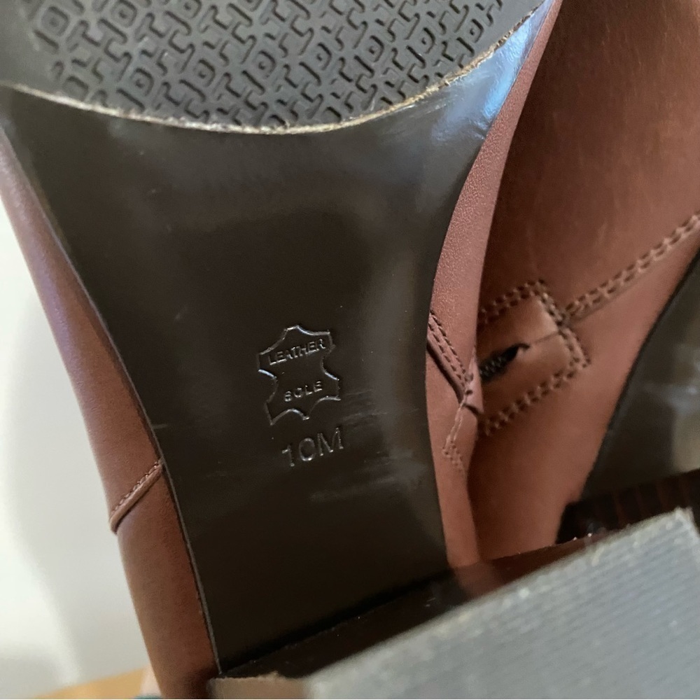 Tory Burch Brown Leather Fulton Zip Ankle Boots Booties 10 - Picture 14 of 16